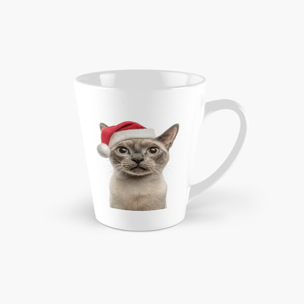 Item preview, Tonkinese cat with Christmas Hat – Festive Tonkinese cat Xmas Design designed and sold by LazyOwlStore.