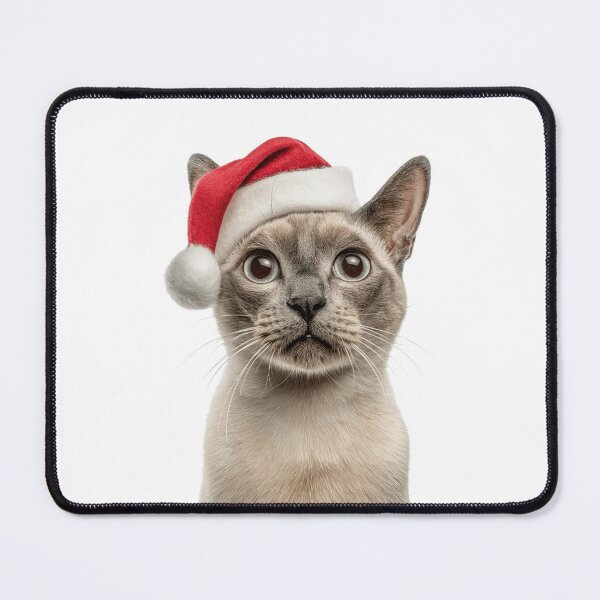 Item preview, Tonkinese cat with Christmas Hat – Festive Tonkinese cat Xmas Design designed and sold by LazyOwlStore.