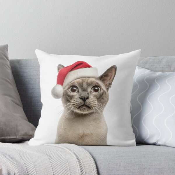 Item preview, Tonkinese cat with Christmas Hat – Festive Tonkinese cat Xmas Design designed and sold by LazyOwlStore.