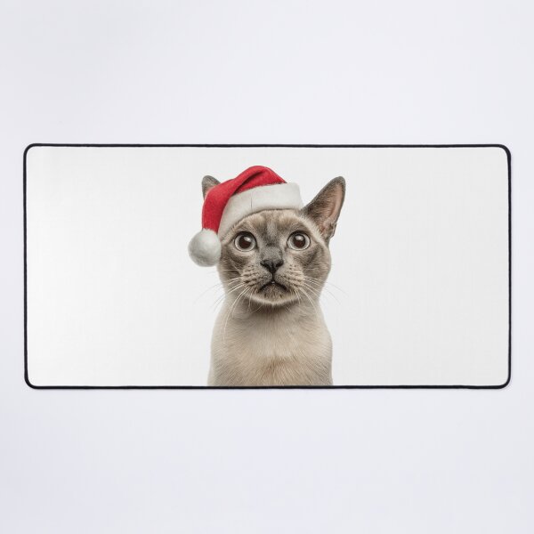 Item preview, Tonkinese cat with Christmas Hat – Festive Tonkinese cat Xmas Design designed and sold by LazyOwlStore.