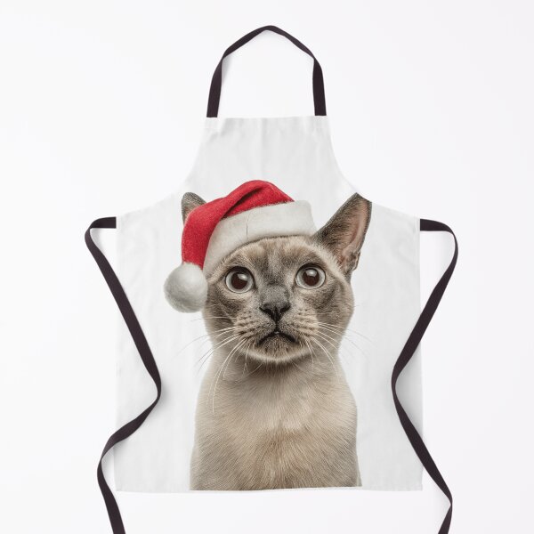 Item preview, Tonkinese cat with Christmas Hat – Festive Tonkinese cat Xmas Design designed and sold by LazyOwlStore.