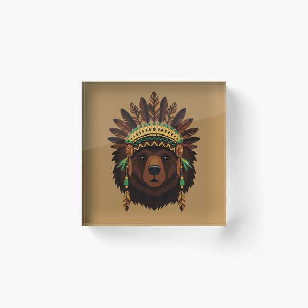 Item preview, Bear with Indian headdress designed and sold by Design4uStudio.