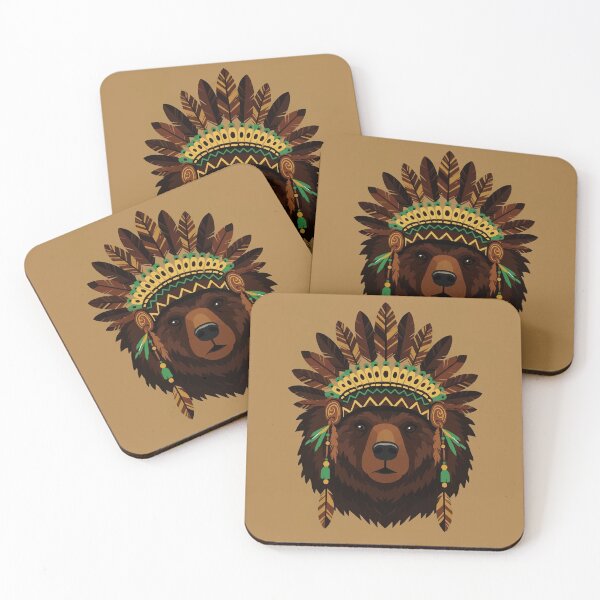 Item preview, Bear with Indian headdress designed and sold by Design4uStudio.