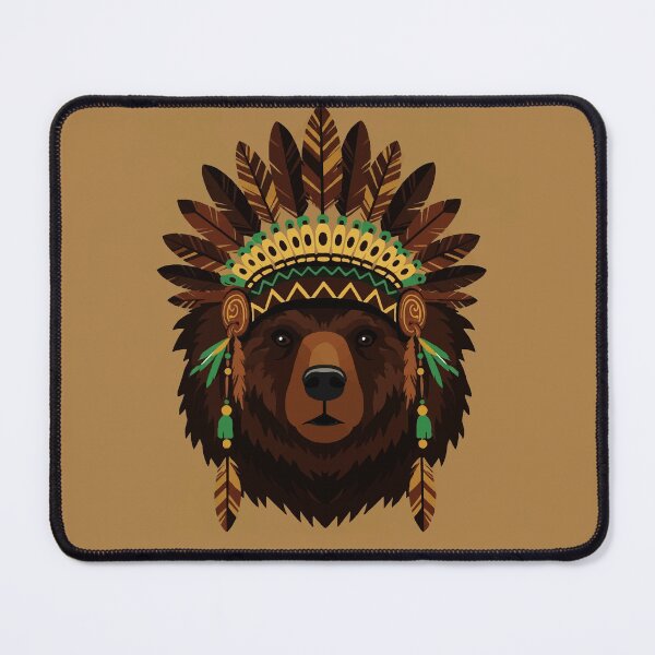 Item preview, Bear with Indian headdress designed and sold by Design4uStudio.