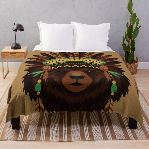 Item preview, Bear with Indian headdress designed and sold by Design4uStudio.