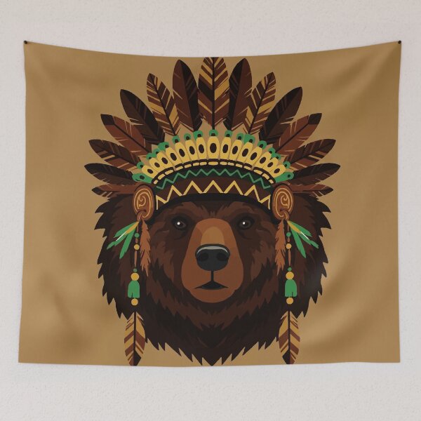 Item preview, Bear with Indian headdress designed and sold by Design4uStudio.