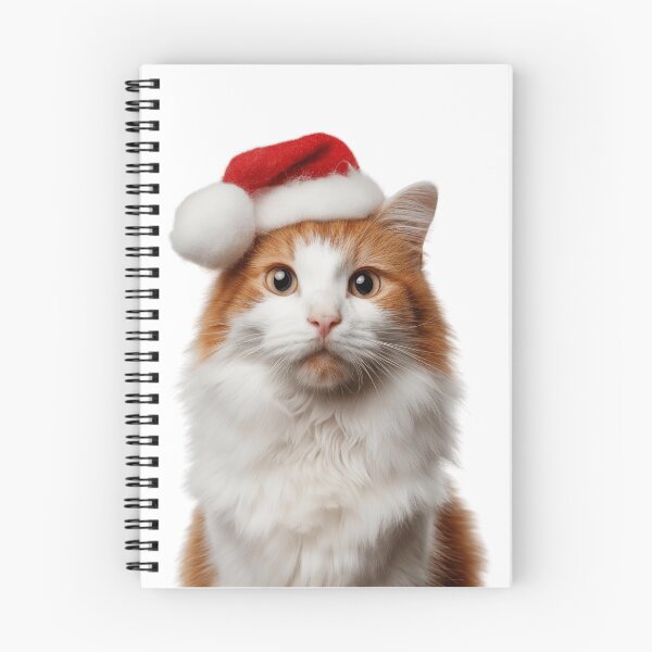 Item preview, Turkish Van cat with Christmas Hat – Festive Turkish Van cat Xmas Design designed and sold by LazyOwlStore.