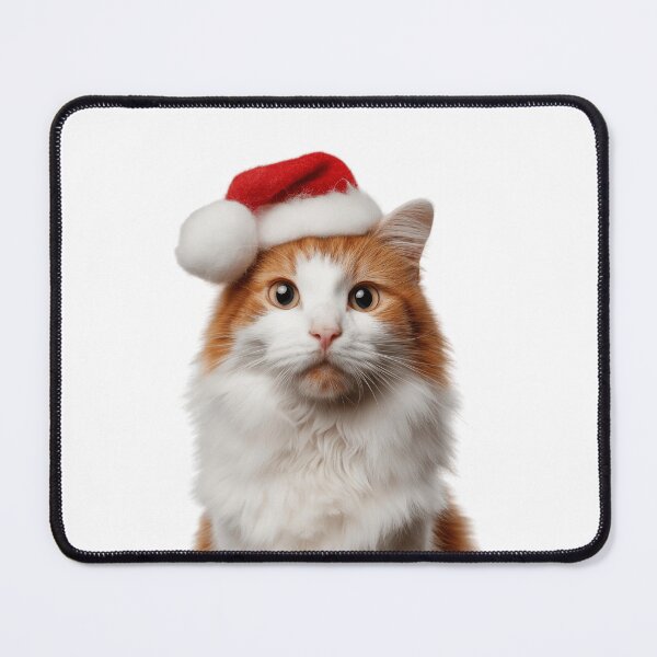 Item preview, Turkish Van cat with Christmas Hat – Festive Turkish Van cat Xmas Design designed and sold by LazyOwlStore.