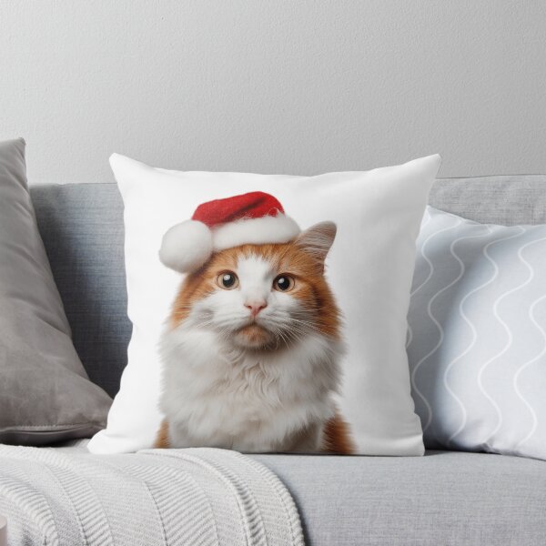 Item preview, Turkish Van cat with Christmas Hat – Festive Turkish Van cat Xmas Design designed and sold by LazyOwlStore.