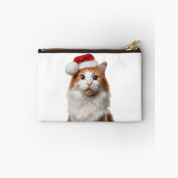 Item preview, Turkish Van cat with Christmas Hat – Festive Turkish Van cat Xmas Design designed and sold by LazyOwlStore.