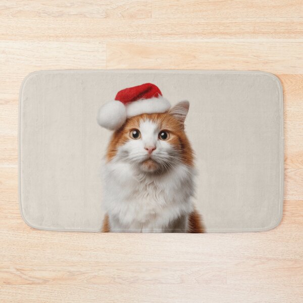 Item preview, Turkish Van cat with Christmas Hat – Festive Turkish Van cat Xmas Design designed and sold by LazyOwlStore.
