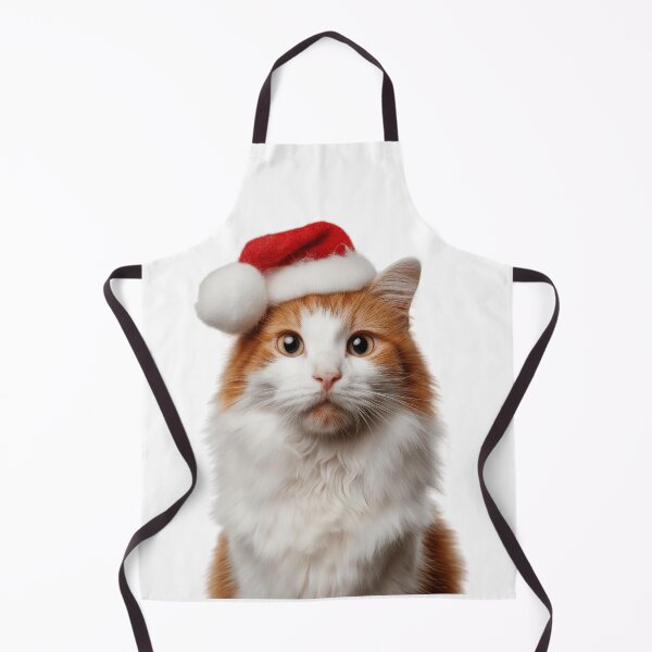 Item preview, Turkish Van cat with Christmas Hat – Festive Turkish Van cat Xmas Design designed and sold by LazyOwlStore.