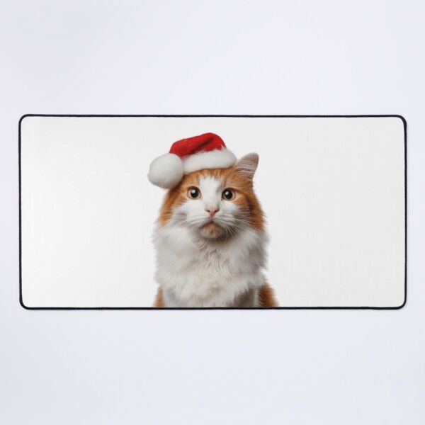 Item preview, Turkish Van cat with Christmas Hat – Festive Turkish Van cat Xmas Design designed and sold by LazyOwlStore.