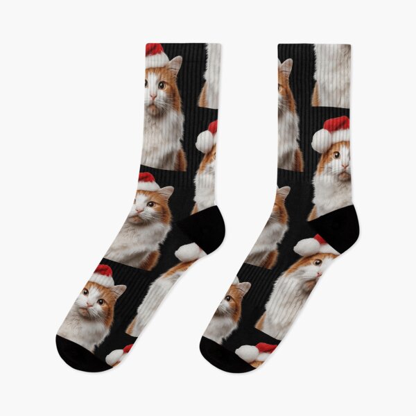 Item preview, Turkish Van cat with Christmas Hat – Festive Turkish Van cat Xmas Design designed and sold by LazyOwlStore.