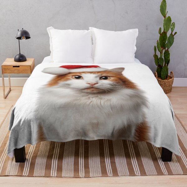 Item preview, Turkish Van cat with Christmas Hat – Festive Turkish Van cat Xmas Design designed and sold by LazyOwlStore.