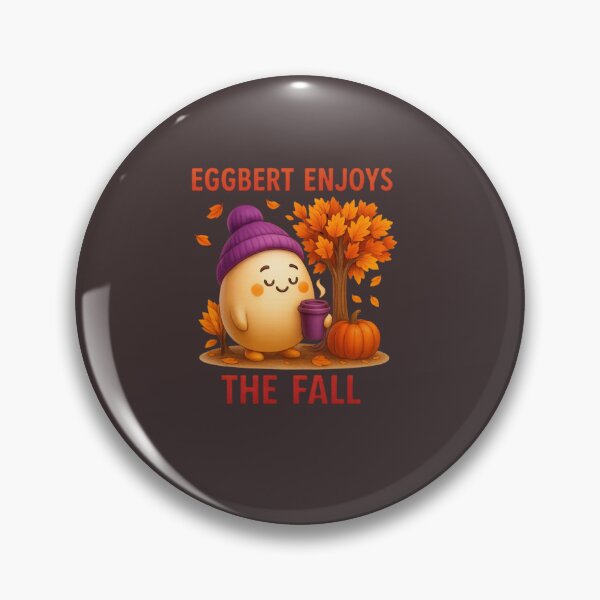 Item preview, Eggbert in Autumn – Cozy Vibes & Falling Leaves Eggbert en automne – Douceur, feuilles et chocolat chaud designed and sold by Drawingshirts.