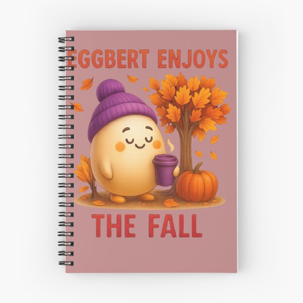 Item preview, Eggbert in Autumn – Cozy Vibes & Falling Leaves Eggbert en automne – Douceur, feuilles et chocolat chaud designed and sold by Drawingshirts.
