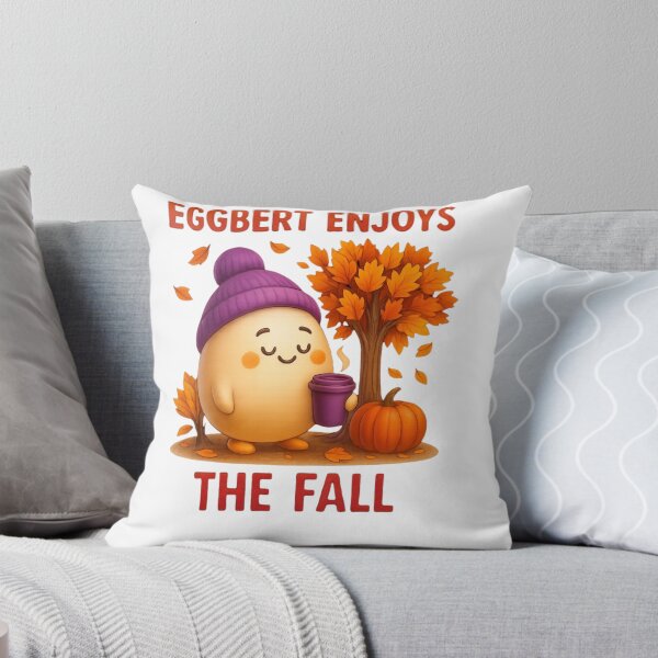 Item preview, Eggbert in Autumn – Cozy Vibes & Falling Leaves Eggbert en automne – Douceur, feuilles et chocolat chaud designed and sold by Drawingshirts.
