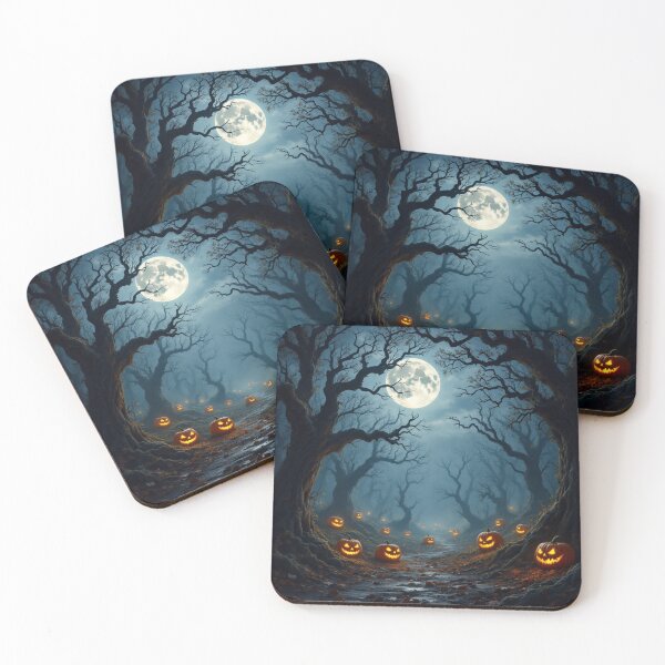 Item preview, Spooky Misty Forest with Twisted Trees and Jack-O’-Lantern Glow designed and sold by Ani-24.