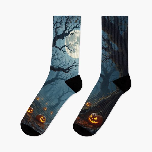 Item preview, Spooky Misty Forest with Twisted Trees and Jack-O’-Lantern Glow designed and sold by Ani-24.