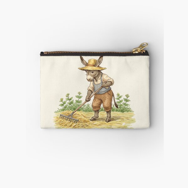 Item preview, Cottagecore Donkey Raking Hay designed and sold by Pasteltone.