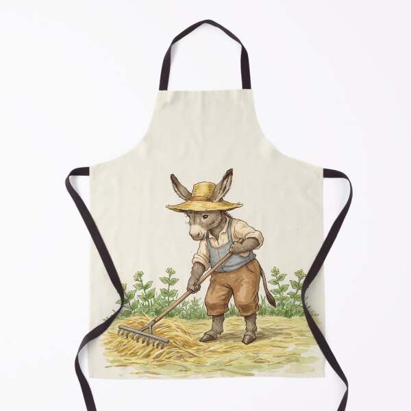 Item preview, Cottagecore Donkey Raking Hay designed and sold by Pasteltone.