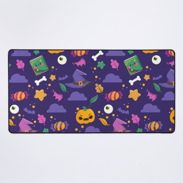 Item preview, Halloween Pattern with Spell Books, Candy & Pumpkin Faces designed and sold by NicolaZhukov.
