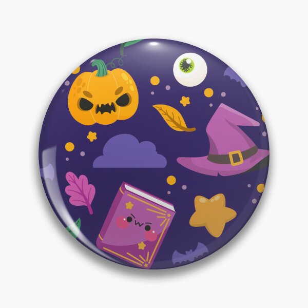 Item preview, Halloween Pattern with Spell Books, Candy & Pumpkin Faces designed and sold by NicolaZhukov.