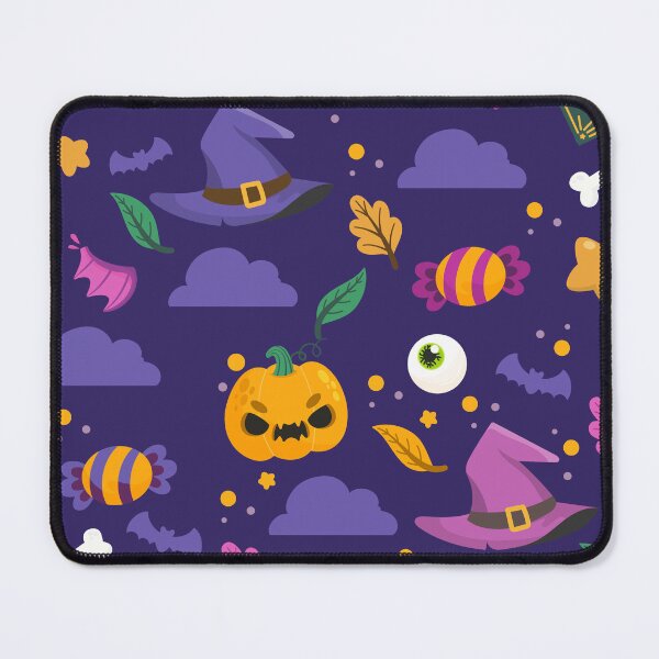 Item preview, Halloween Pattern with Spell Books, Candy & Pumpkin Faces designed and sold by NicolaZhukov.