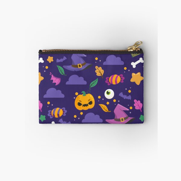 Item preview, Halloween Pattern with Spell Books, Candy & Pumpkin Faces designed and sold by NicolaZhukov.
