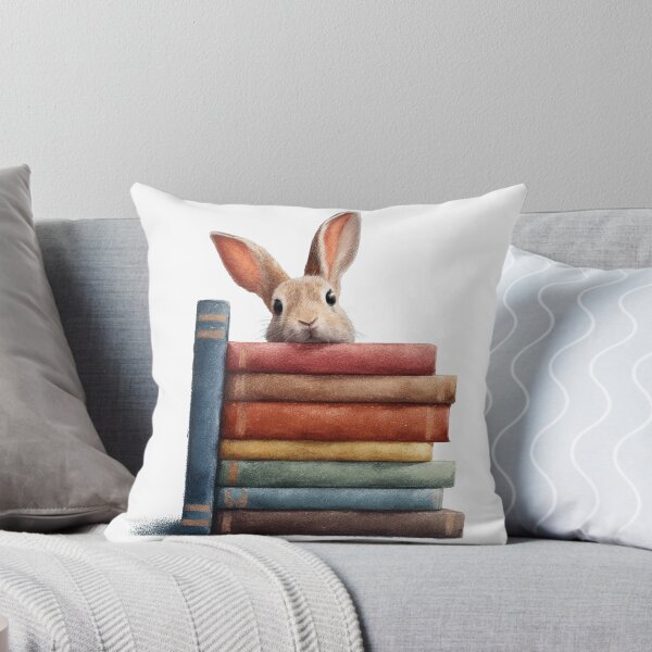 Item preview, Rabbit and Books | T-Shirt designed and sold by NicolasGlowArt.