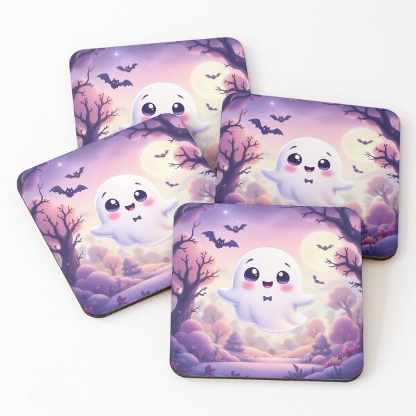 Item preview, Chibi Cute Ghost in Pastel Haunted Forest Illustration, Kawaii  designed and sold by Ani-24.