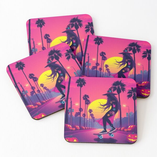 Item preview, Pastel Goth Witch Skateboarding Retro Halloween Sunset T-Shirt designed and sold by ArmaanArts.
