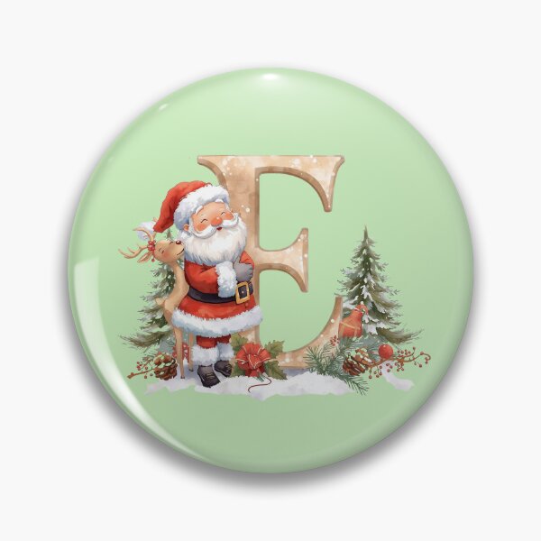 Item preview, Cute Santa & Reindeer Monogram Letter E – Festive Christmas Holiday Decor & Gift Idea designed and sold by AmenAlways.