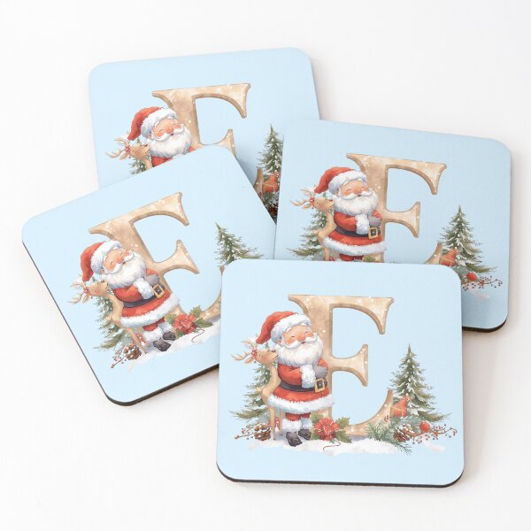Item preview, Cute Santa & Reindeer Monogram Letter E – Festive Christmas Holiday Decor & Gift Idea designed and sold by AmenAlways.