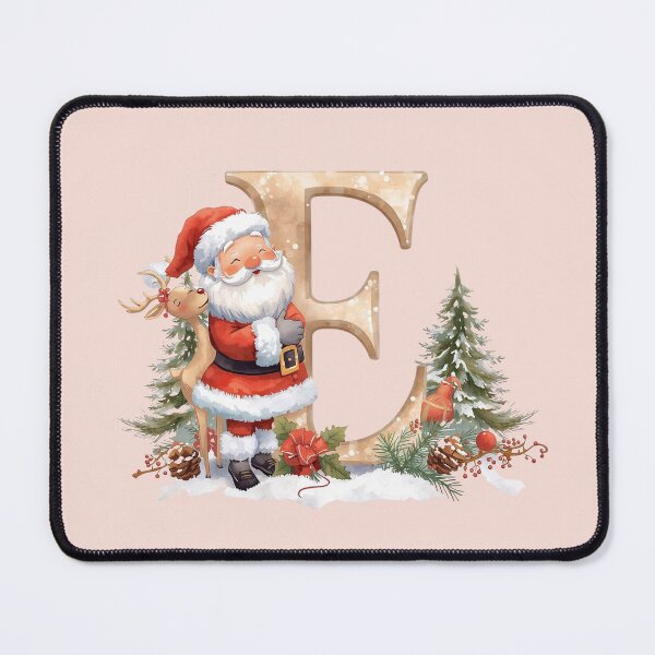 Item preview, Cute Santa & Reindeer Monogram Letter E – Festive Christmas Holiday Decor & Gift Idea designed and sold by AmenAlways.