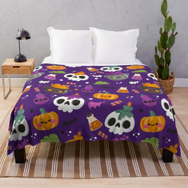 Item preview, Halloween Pattern with Cauldrons, Ghosts & Pumpkin Smiles designed and sold by NicolaZhukov.
