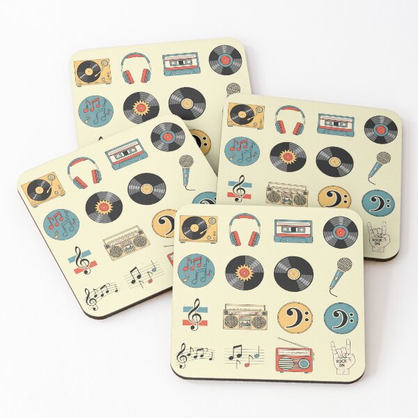 Item preview, Retro Music Icons – Vintage Vinyl, Cassette, Boombox & Rock Design designed and sold by Imaginationbeyond.