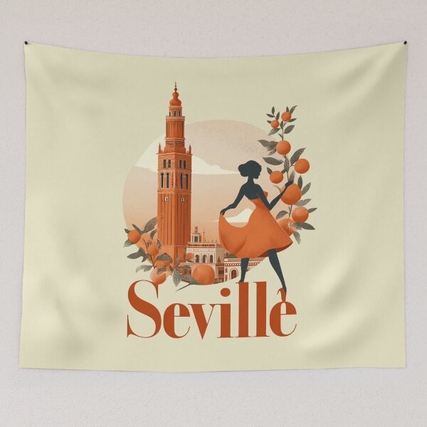 Item preview, Seville Spain – Giralda, Flamenco & Orange Design designed and sold by Meiersbeste.