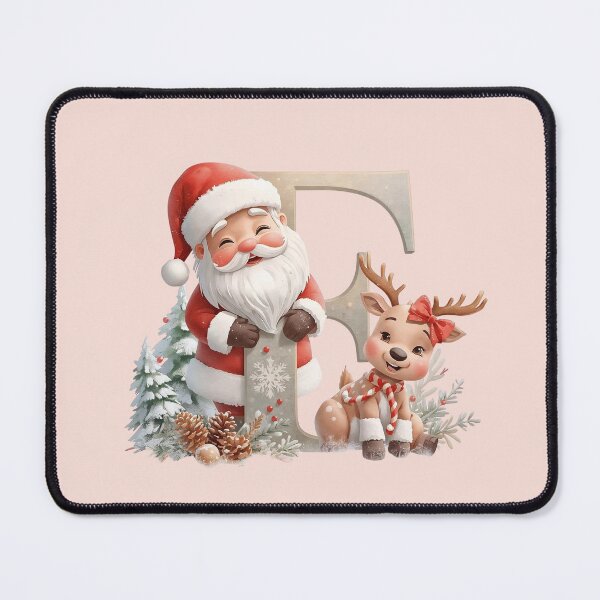 Item preview, Santa & Reindeer Monogram Letter F – Cute Christmas Holiday Alphabet Gift & Decor designed and sold by AmenAlways.