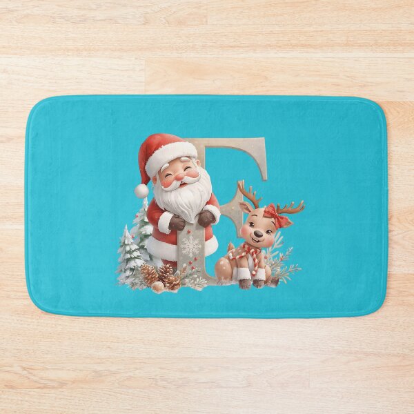 Item preview, Santa & Reindeer Monogram Letter F – Cute Christmas Holiday Alphabet Gift & Decor designed and sold by AmenAlways.