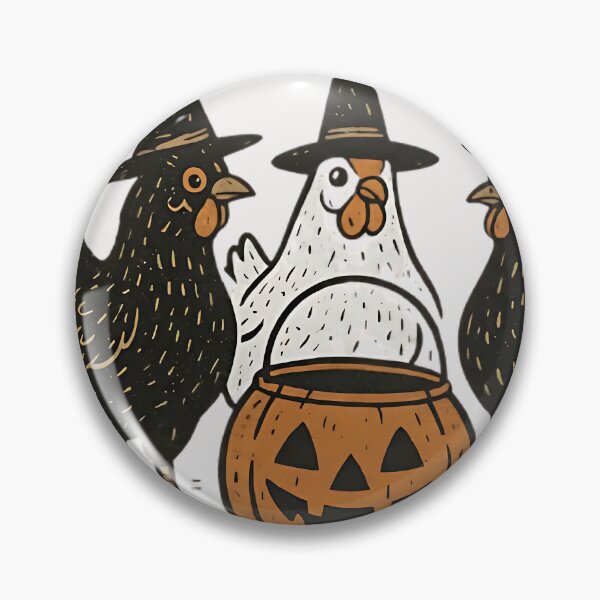 Artikelvorschau, Lustiges Hühnerhexen-Halloween-Shirt – Farmhouse Spooky Pumpkin Tee entworfen und verkauft von Piwemal.