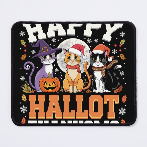 Item preview, Happy Hallot Thanksmas Cats designed and sold by sandrahofer-art.