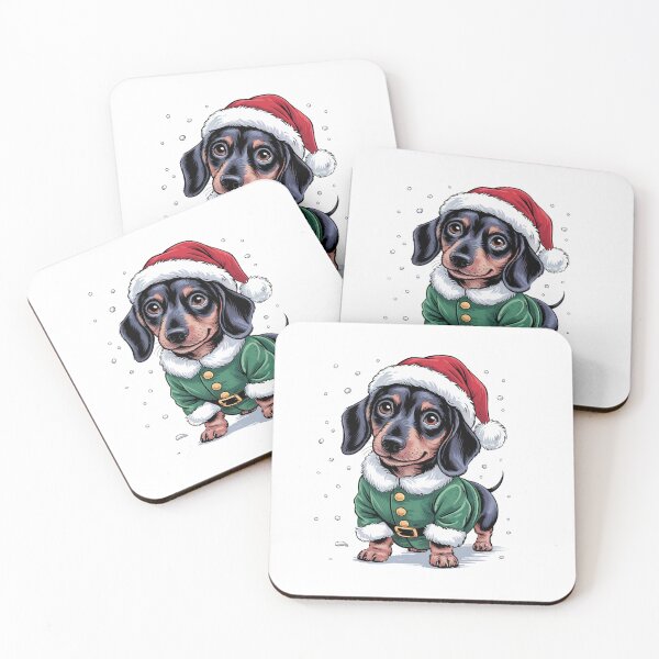 Item preview,  Dog Dachshund  in Santa Hat Holly Berry Christmas  designed and sold by SOUFIANE1991.