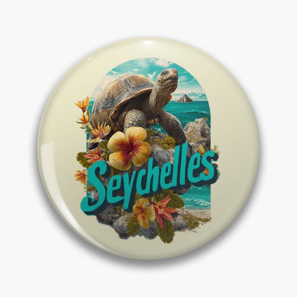 Item preview, Seychelles design – giant tortoise, tropical flowers & island motif designed and sold by Meiersbeste.