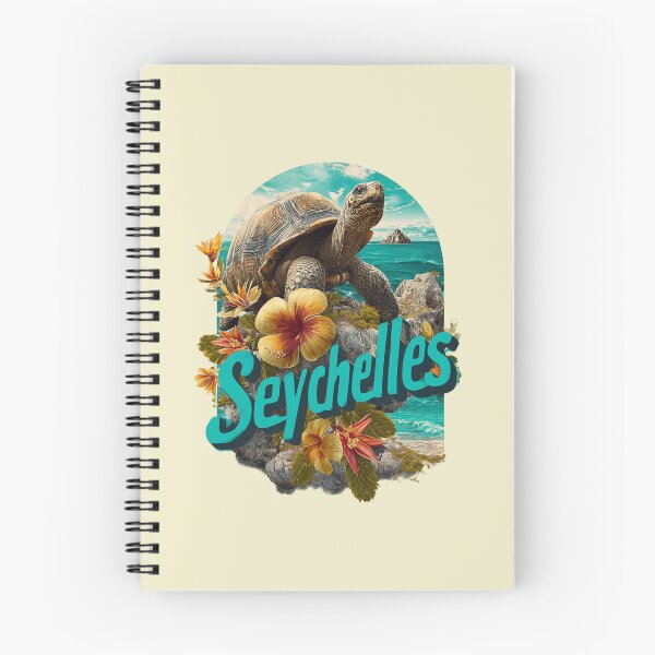 Item preview, Seychelles design – giant tortoise, tropical flowers & island motif designed and sold by Meiersbeste.