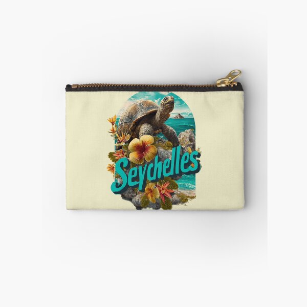Item preview, Seychelles design – giant tortoise, tropical flowers & island motif designed and sold by Meiersbeste.