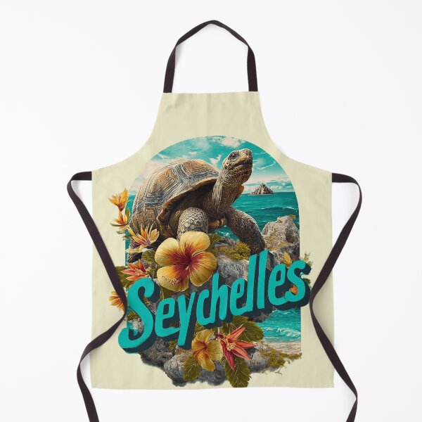 Item preview, Seychelles design – giant tortoise, tropical flowers & island motif designed and sold by Meiersbeste.