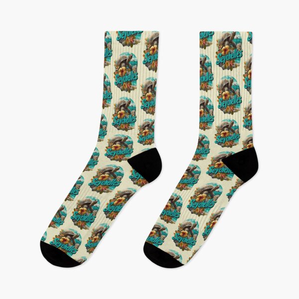 Item preview, Seychelles design – giant tortoise, tropical flowers & island motif designed and sold by Meiersbeste.