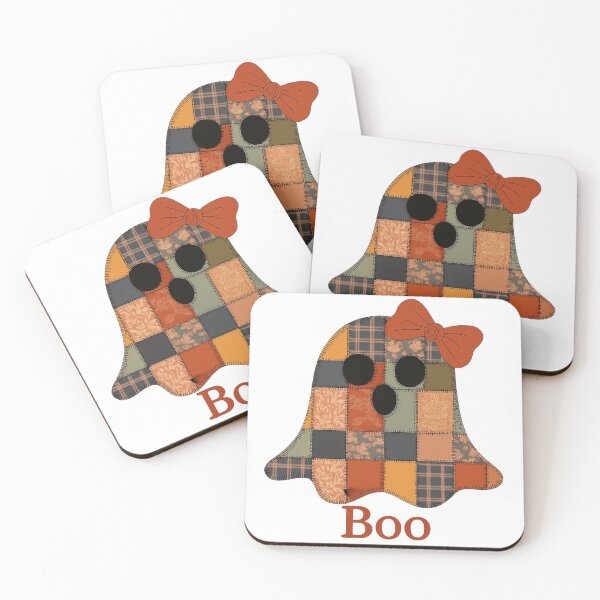 Item preview, Whimsical Patchwork Ghost With Boo Text Halloween designed and sold by RuweisVibes.